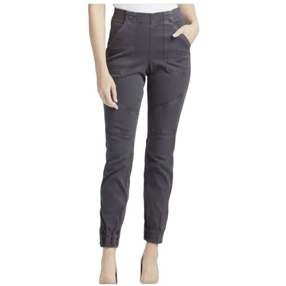 Spanx Womens Medium Gray Stretch Twill Cargo Jogger Ankle Zip Taper - Picture 1 of 9